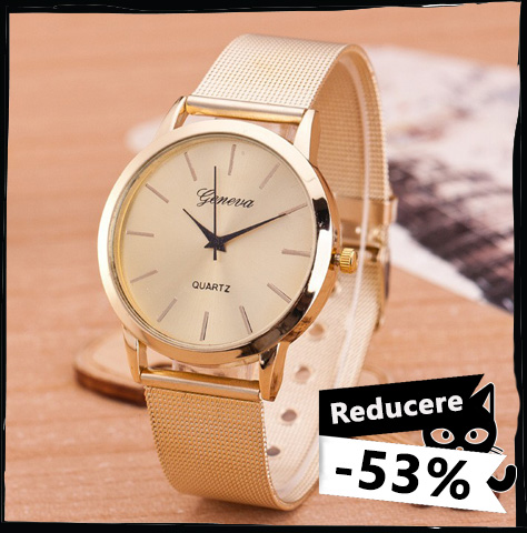 Ceas Dama Quartz Geneva Golden Silk