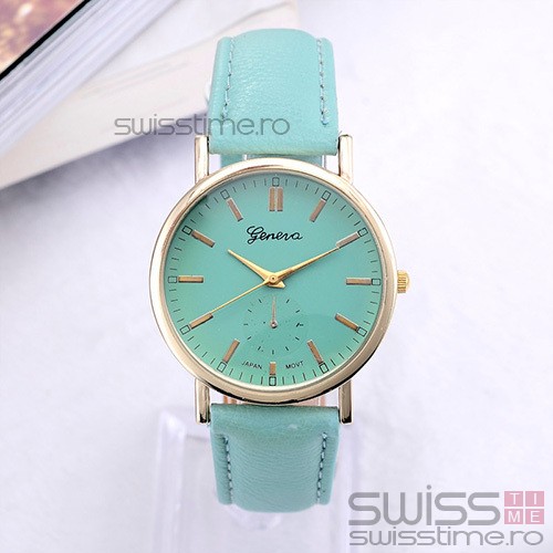 Ceas Dama Quartz Geneva Chic Color-verde mint