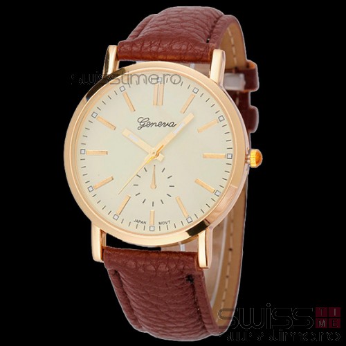 Ceas Quartz Geneva Classic-gold - alb