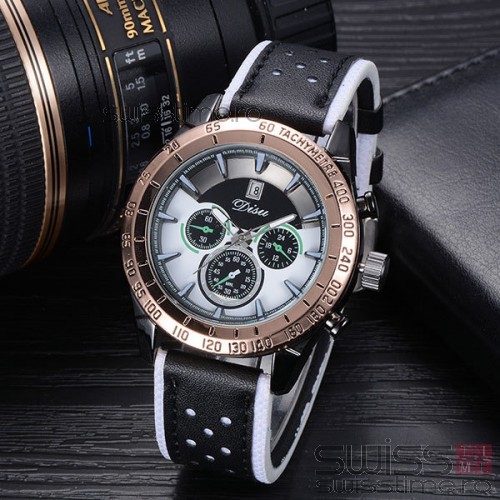 Ceas Quartz Black Fury-rosegold-alb