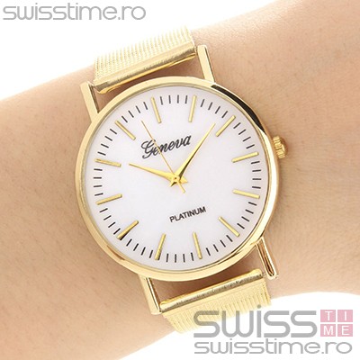 Ceas Dama Quartz Geneva Classic SilverGold