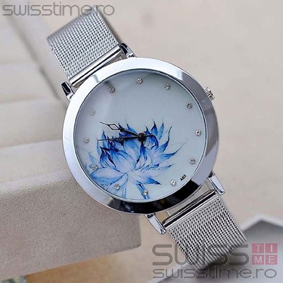 Ceas Dama Quartz Blue Bloom