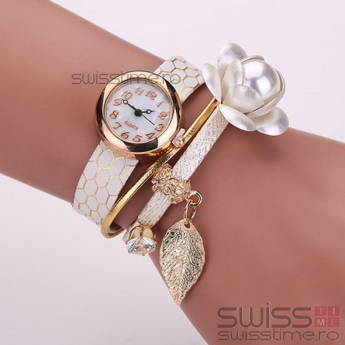 Ceas Dama Quartz Pearly Flower