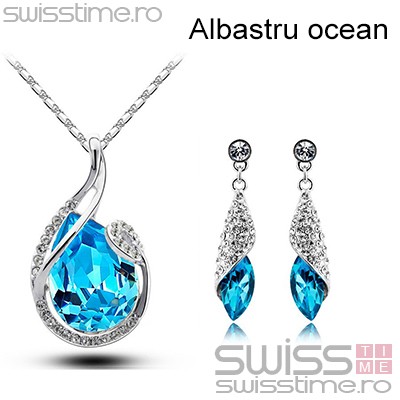 Set Crystal Water Drop-Albastru ocean