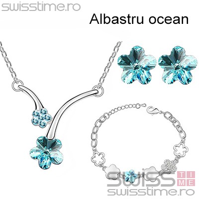 Set Spring Pastel Flowers-Albastru ocean