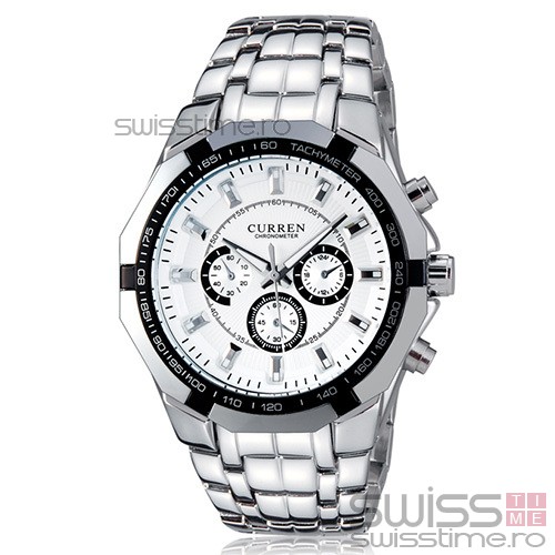 Ceas Quartz Curren Conquest Classic-alb