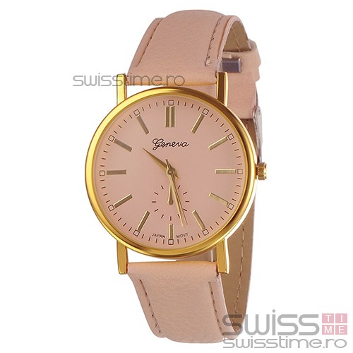 Ceas Dama Quartz Geneva Chic Color-crem