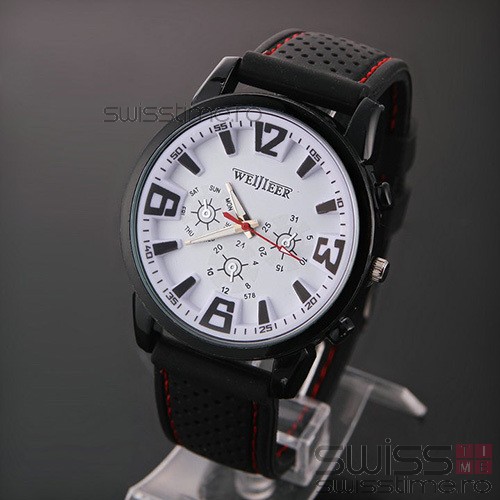 Ceas Quartz Weijieer Military Pilot Aviator Army-alb