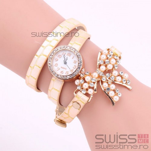 Ceas Dama Quartz Pearly Bow