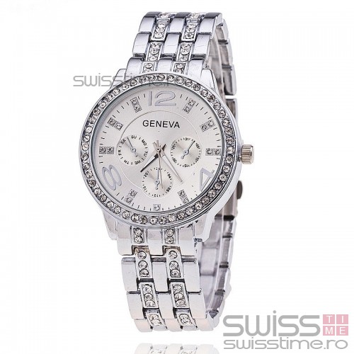 Ceas Dama Quartz Geneva Crystal Select