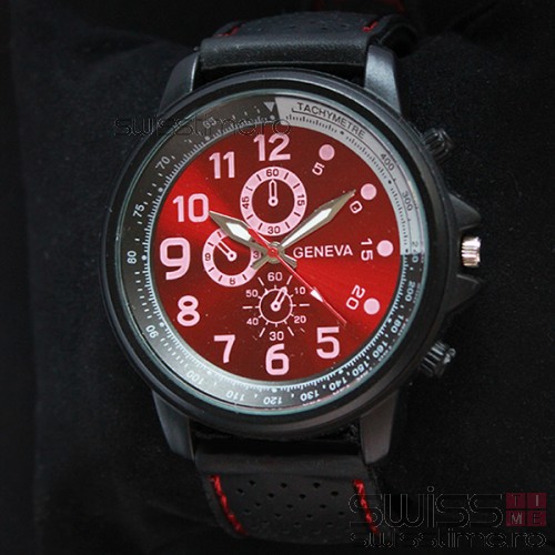 Ceas Quartz Geneva Military Sport -rosu