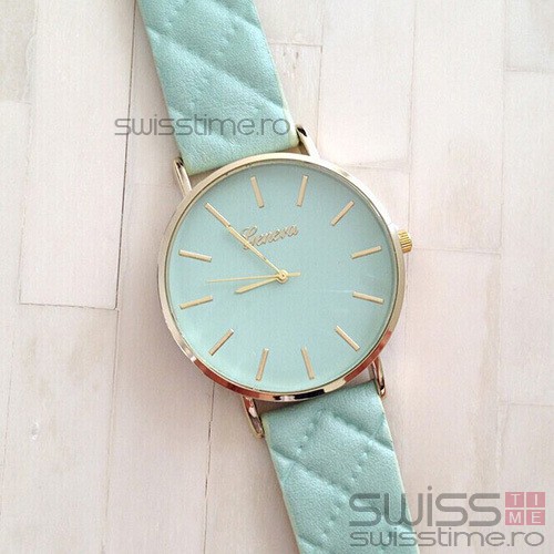 Ceas Dama Quartz Geneva Miss Lovely-verde mint