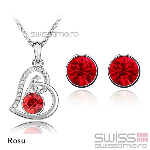 Set Crystallized Heart-Rosu