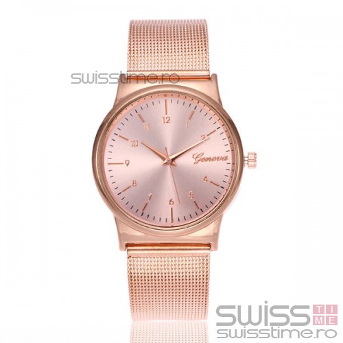 Ceas Dama Quartz Geneva Style Up-rose