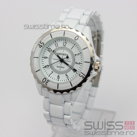 Ceas Dama Quartz Geneva Moonlight-alb