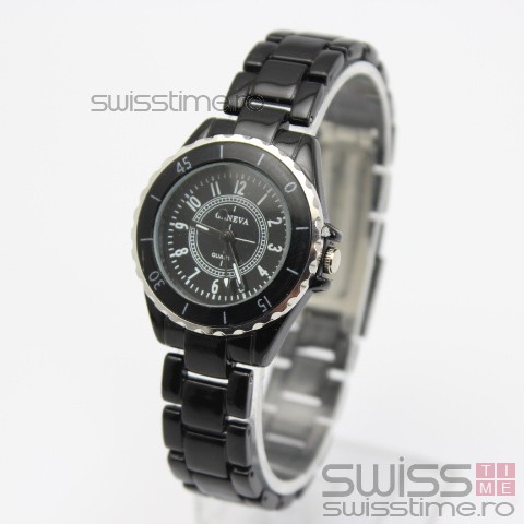 Ceas Dama Quartz Geneva Moonlight-negru