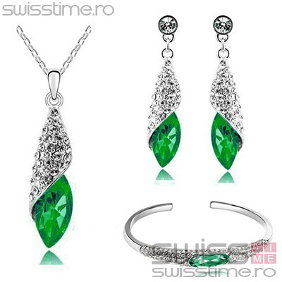 Set Crystalized Jewelry-Verde