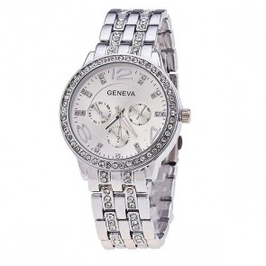 Ceas Dama Quartz Geneva Crystal Select-silver