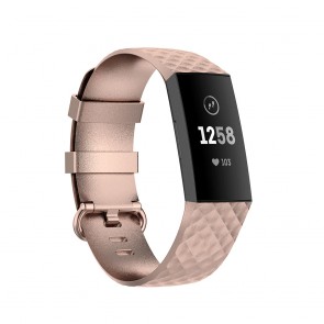 Bratara silicon efect metalizat compatibila Fitbit Charge 3 si Fitbit Charge 4 marime S 8004ACS-rose