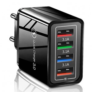 Adaptor priza 4 x USB 6039USB-negru