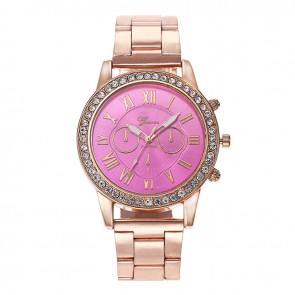 Ceas Dama Quartz Geneva Casual Crystal Rose