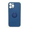 Husa silicon compatibila cu iPhone 12 Pro cu inel rotativ eSelect albastru