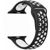 Bratara silicon compatibila Apple Watch 1/2/3/4, 42/44 mm, S/M, 8012ACS-negru-alb